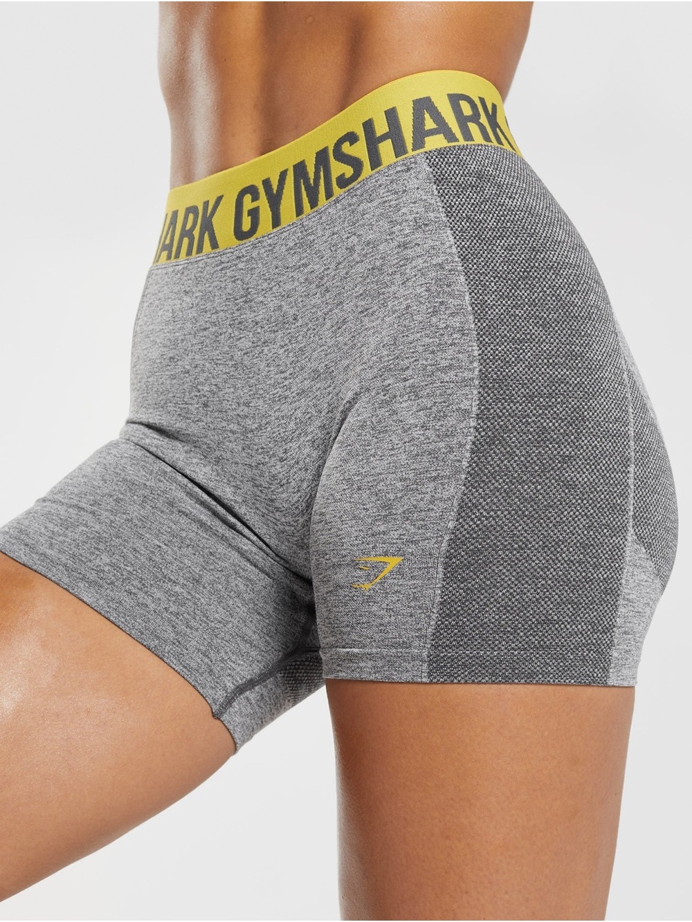 Gymshark Flex Compression Short in Charcoal Grey and Medallion Yellow | Size S